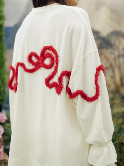 CARMINE TOP (DAY OFF RIBBONED IN LOVE)