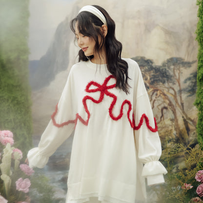 CARMINE TOP (DAY OFF RIBBONED IN LOVE)