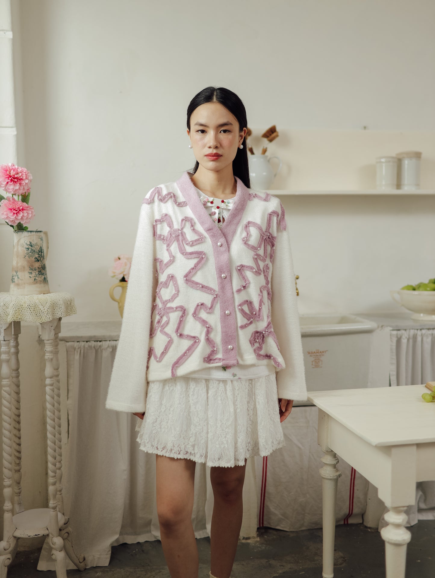 RIBBONA CARDIGAN  (ARRAY SOFT WHISPERS)
