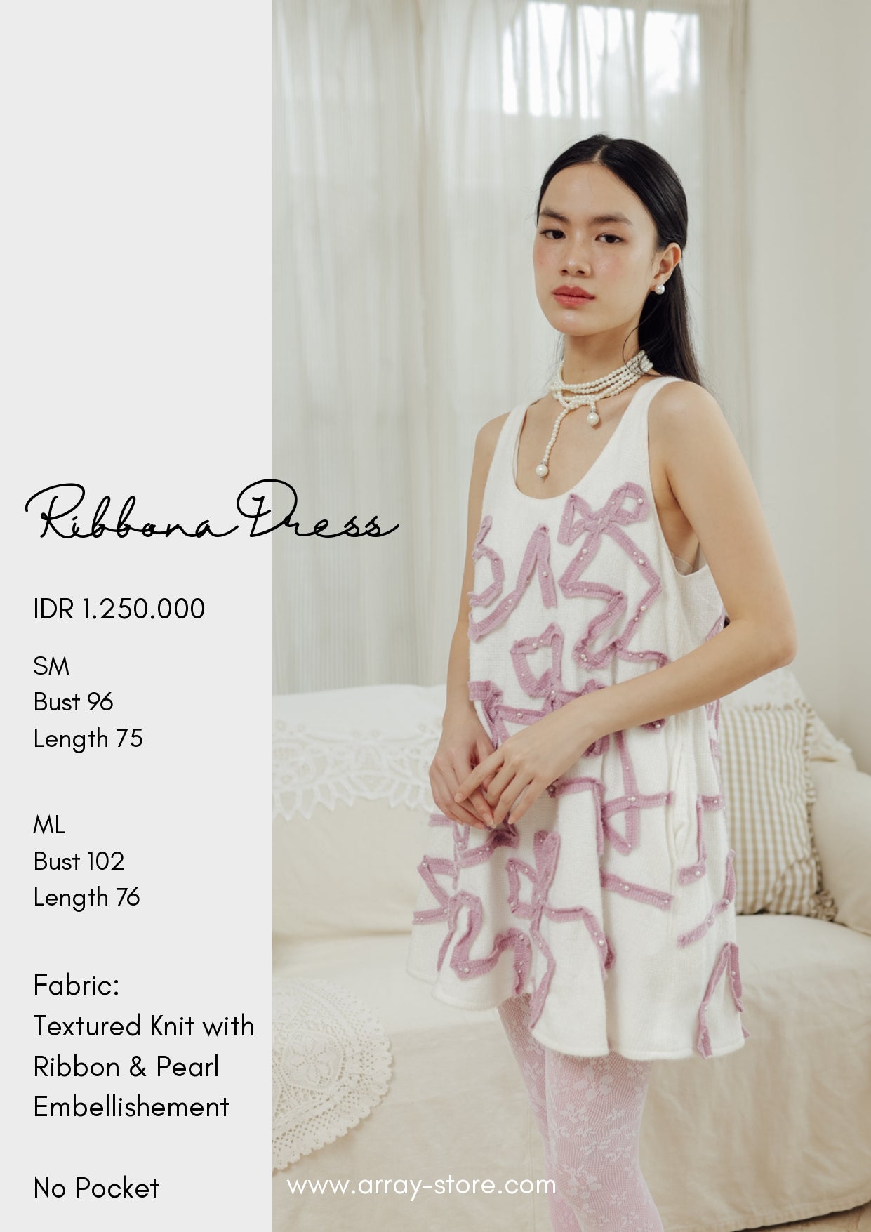 RIBBONA DRESS  (ARRAY SOFT WHISPERS)