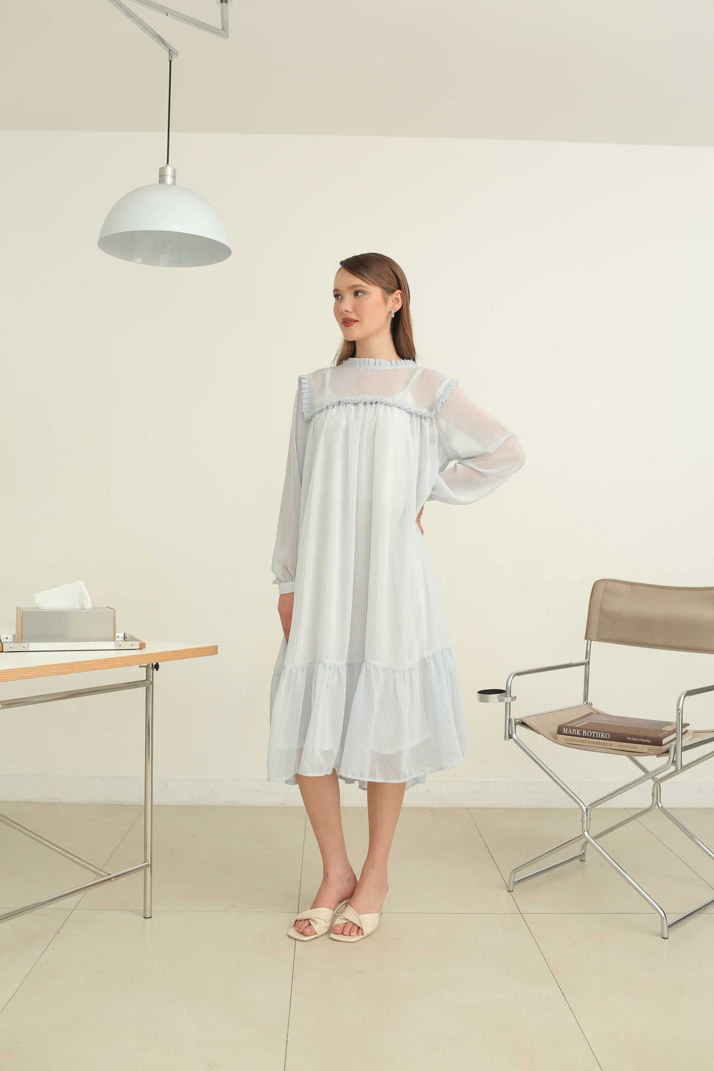 LUCINE DRESS (DAYOFF BUTTER SKIES)